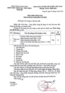 Thư mời chào giá than dùng cho đốt lò hơi tháng 3/2023