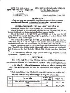 Quyết định số 7078/QĐ-BVVNTĐ ngày 31/12/2021 về việc phê duyệt đơn vị trúng thầu cung cấp thuốc gói thầu số 3