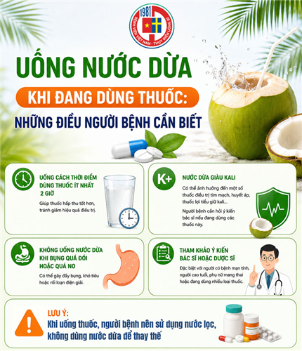 Uống nước dừa khi đang dùng thuốc: Những điều người bệnh cần biết