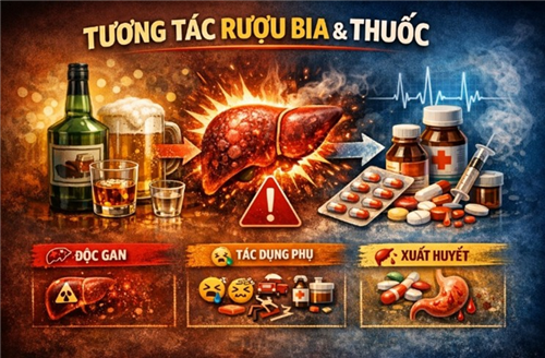 Cẩn trọng tương tác rượu bia - thuốc: Đừng để gan trả giá sau những cuộc vui đầu năm