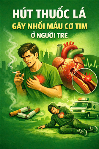 Hút thuốc lá  “sát thủ thầm lặng” gây nhồi máu cơ tim ở người trẻ