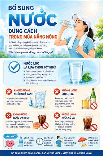 Bổ sung nước đúng cách trong mùa nắng nóng
