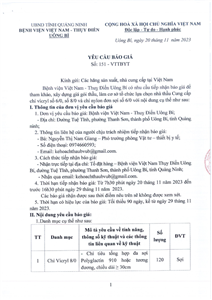 Yêu cầu báo giá số 151-VTTBYT chỉ vicryl và chỉ nylon đơn sợi
