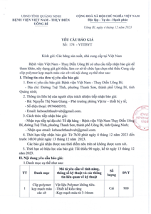 Yêu cầu báo giá số 174-VTTBYT nhà thầu cung cấp clip polymer kẹp mạch máu các cỡ