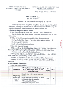 Yêu cầu báo giá số 107-VTTBYT nhà thầu cung cấp ống thông đường tiểu foley 2 nhánh