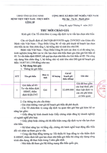 Thư mời chào giá đơn vị tư vấn thẩm định HSMT gói thầu số 5, đánh giá gói thầu số 9