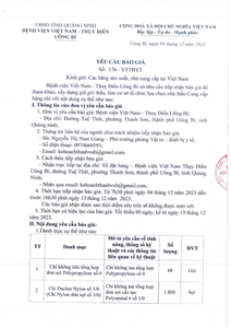 Thư mời chào giá số 176-VTTBYT đơn vị cung cấp chỉ