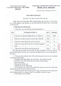 Thư mời chào giá ngày 07/11/2024 đơn vị cung cấp dịch vụ sửa chữa mái kho W bệnh viện