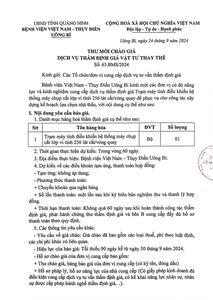 Thư mười chào giá ngày 24/09/2024 đơn vị thẩm định giá Trạm máy tính điều khiển hệ thống máy chụp cắt lớp vi tính 256 lát cắt/vòng quay