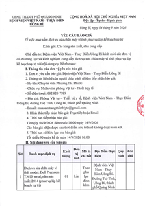 Yêu cầu báo giá ngày 04/9/2026 về việc mua sắm dịch vụ sửa chữa máy vi tính phục vụ lập kế hoạch xạ trị