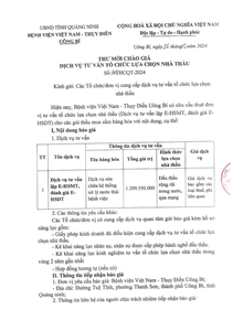 Thư mời chào giá số 3178/HCQT-2024 đơn vị tư vấn tổ chức lựa chọn nhà thầu (Dịch vụ tư vấn lập E-HSMT, đánh giá E-HSDT) cho các gói thầu mua sắm hàng hóa
