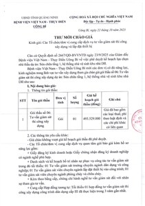 Thư mời chào giá ngày 22/10/2025 gói thầu Tư vấn giám sát thi công xây dựng