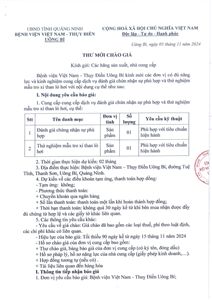 Thư mời chào giá ngày 05/11/2024 đơn vị cung cấp dịch vụ đánh giá chứng nhận sự phù hợp và thử nghiệm mẫu tro xỉ than lò hơi