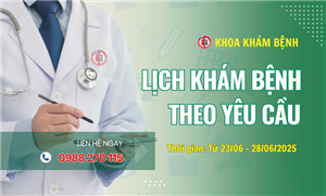 Lịch khám bệnh theo yêu cầu ( 23/6 - 28/6/2025 )