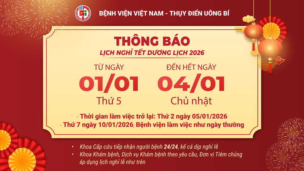 Thông báo lịch nghỉ Tết dương lịch năm 2026