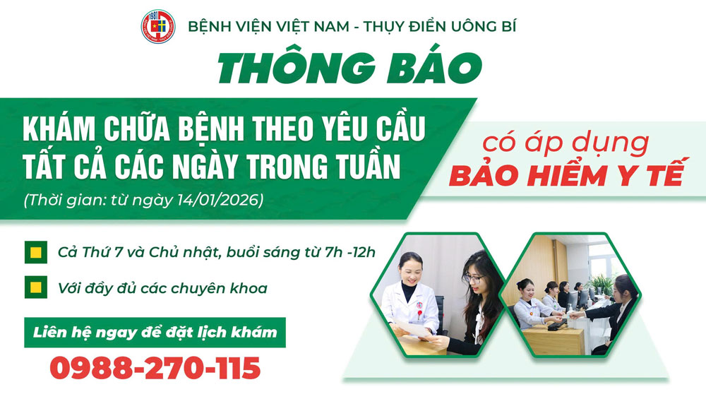 Thông báo khám tất cả các ngày (Kể cả thứ 7, chủ nhật)