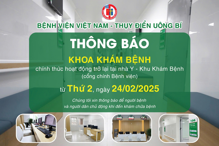 Thông báo: Khoa Khám Bệnh chính thức hoạt động trở lại tại nhà Y